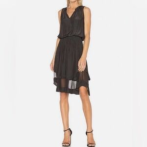 Ramy Brook Black Sleeveless Quin Dress V-neck